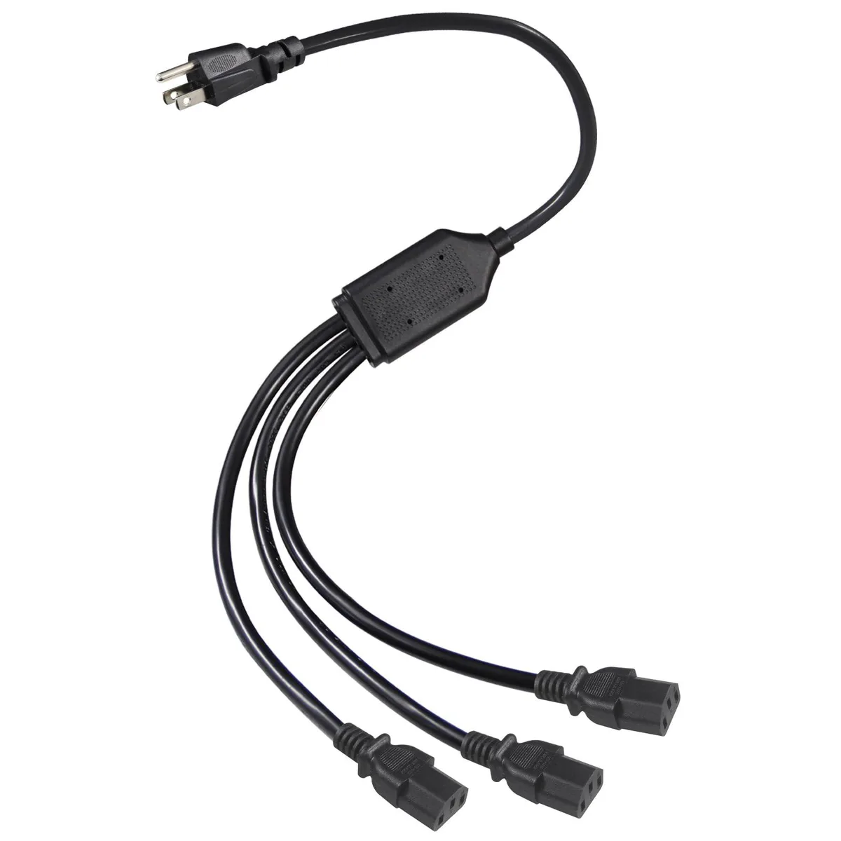  wininks QC-US-3C13 NEMA 5-15P to 3× IEC 60320 C13 Power Splitter Cord 3 ft — product photo