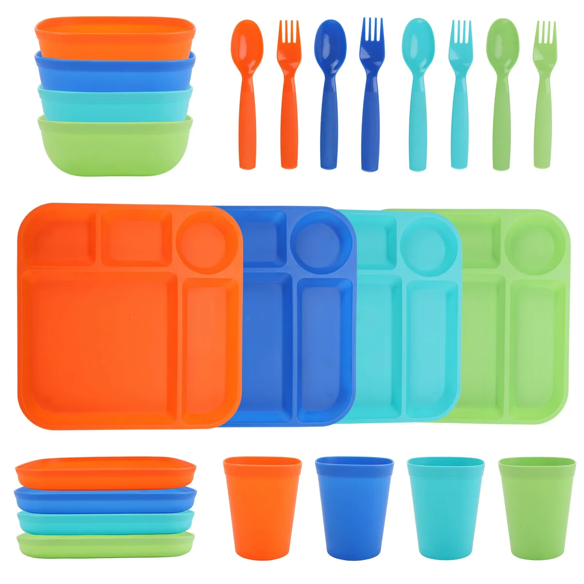 None Continuous None Continuous 24-Piece Kids Dinnerware Set, Multicolor — product photo
