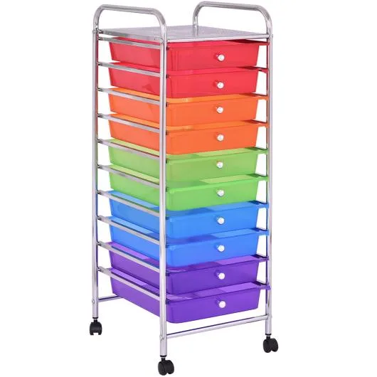 SlickBlue SlickBlue 10-Drawer Rolling Metal Storage Cart, Multicolor — product photo