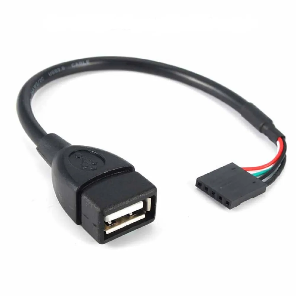 TeKit TeKit 5 Pin Motherboard Header to USB 2.0 Female Adapter Cable 2 Pack 20cm — product photo