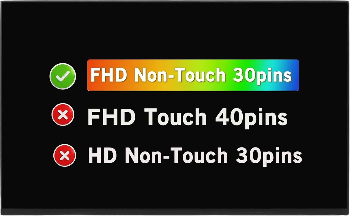 NUOLAISUN NUOLAISUN Dell Inspiron 15 5510 5515 5518 5584 P106F P85F 15.6" FHD 1920×1080 30-Pin Non-Touch Laptop Screen — product photo