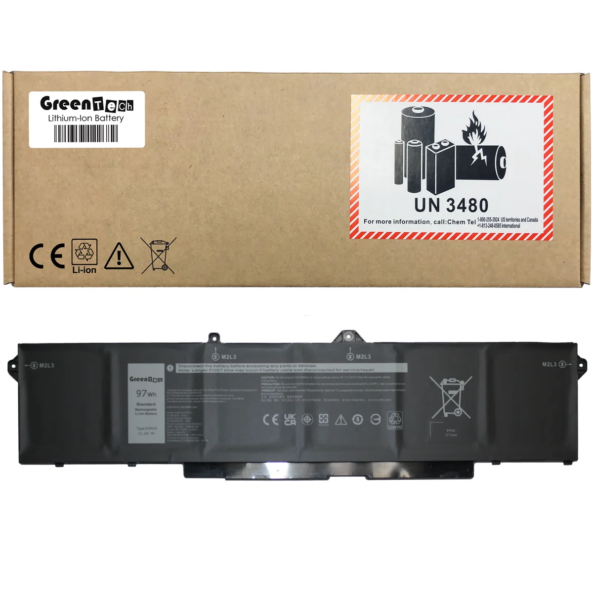 NShi NShi 9JRV0 97WHR 11.4V 8071MAH 6-cell laptop battery — product photo