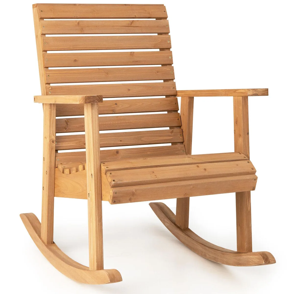 SlickBlue SlickBlue Fir Wood Rocking Chair Natural 33x26x33 330 lbs — product photo