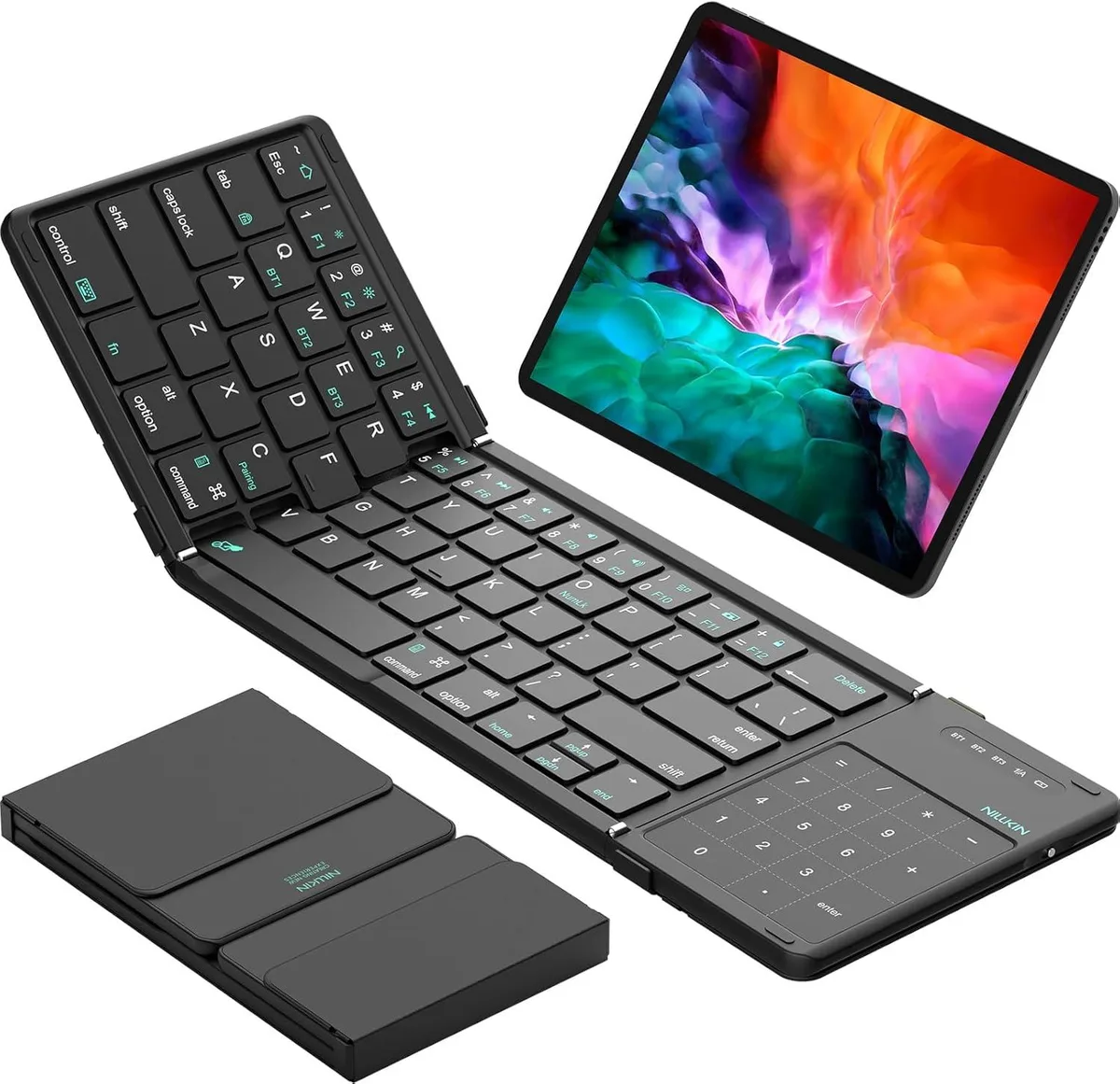 TUKO TUKO Foldable Bluetooth 5.1 Keyboard with Touchpad &amp; Number Pad — product photo