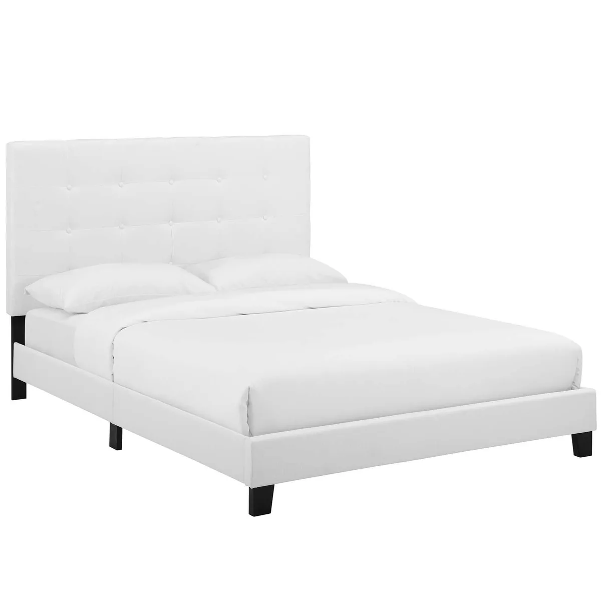 Modway Furniture Modway Furniture Melanie Full Tufted Platform Bed White 80.5"L x 58"W x 48"H 800 lbs — product photo
