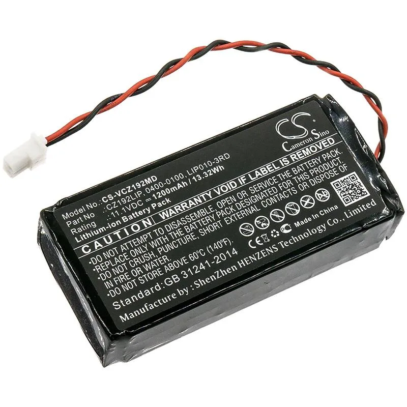 Rectangular medical replacement battery with label and contacts