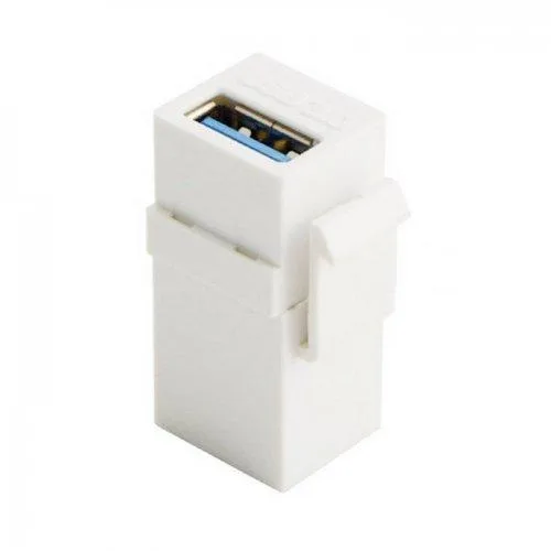 Fervit Fervit USB 3.0 A Female to A Female Keystone Jack Coupler White — product photo