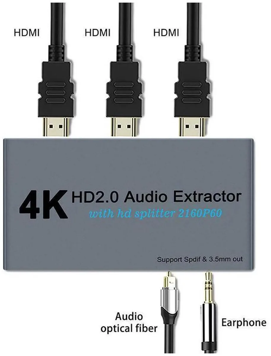 SMUGDESK SMUGDESK HDMI 2.0 1 In 2 Out Audio Extractor Splitter 4K@60Hz — product photo