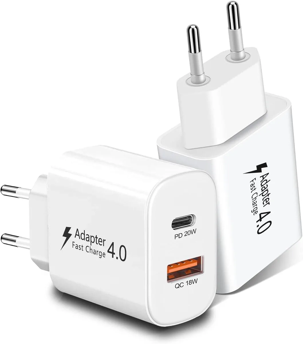 BASEUS BASEUS 2 Pack European Plug Adapter USB C PD20W QC18W — product photo