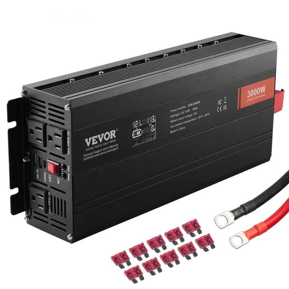 VEVOR VEVOR Modified Sine Wave Inverter 3000W 12V 120V 3 AC 2 USB Type-C — product photo