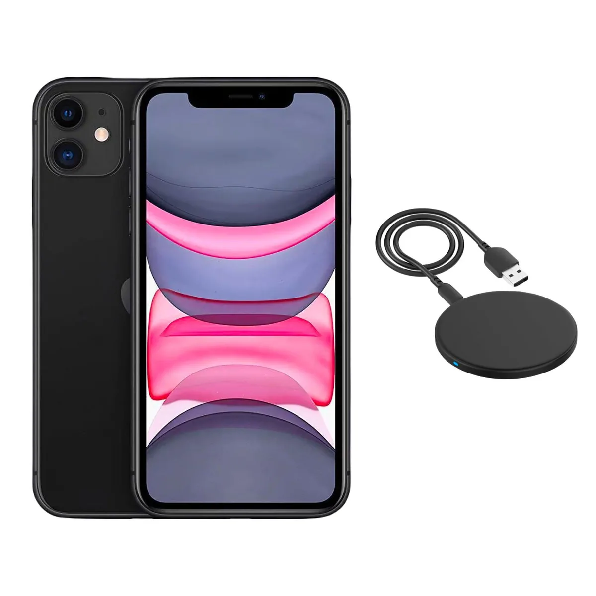 Apple Apple iPhone 11 A2111 64GB Black (Grade C) w/ Wireless Charger cell phones - unlocked — product photo