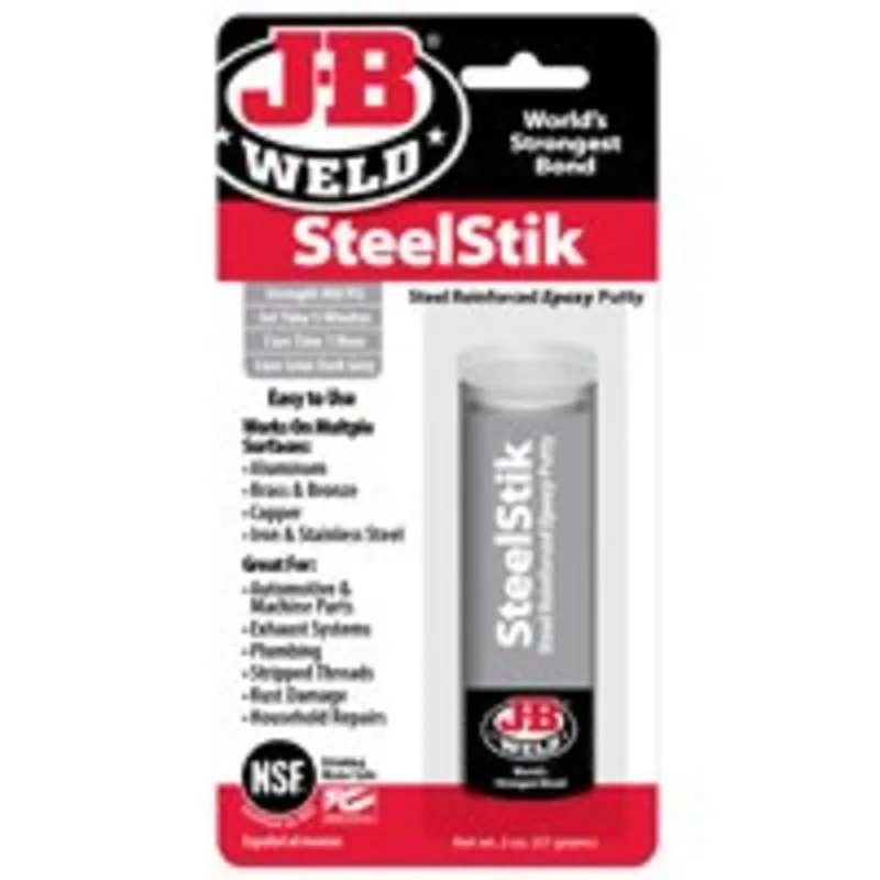 Dark-grey epoxy putty stick in a 2 oz tube