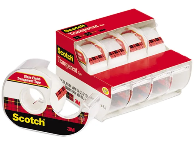 3M 3M 4184 Transparent Glossy Tape & Handheld Dispenser 3/4" x 850" Clear — product photo