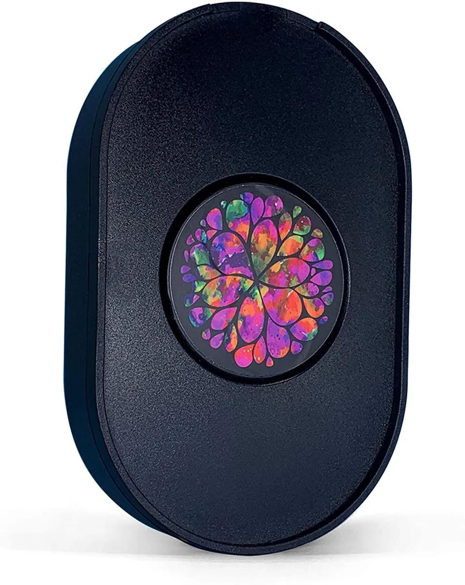 Small black mouse jiggler with cradle and LED indicator