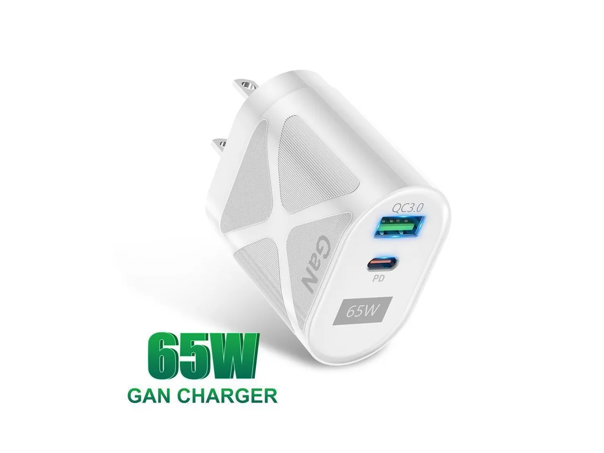 IXJYLCPC IXJYLCPC 65W GaN USB-C Charger Dual Port White — product photo
