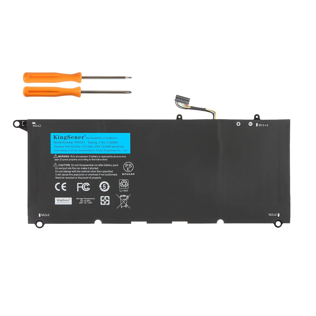 KingSener KingSener PW23Y 7.6V 60Wh laptop battery for DELL XPS 13 9360 — product photo