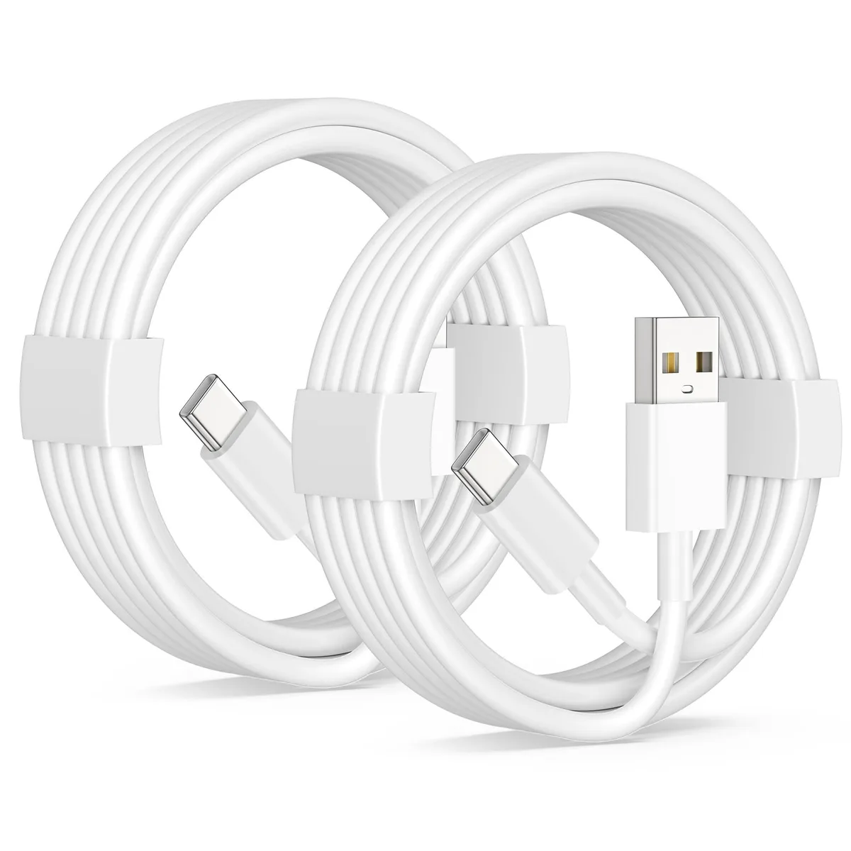 No Sew No Sew USB-A to USB-C CarPlay cable 3 ft 480 Mbps 2-pack white — product photo
