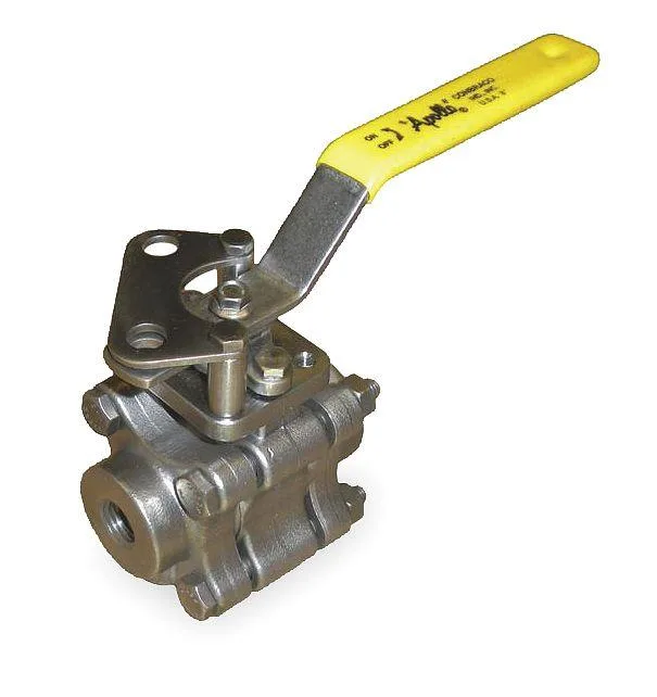 Stainless steel fire-safe ball valve with locking handle