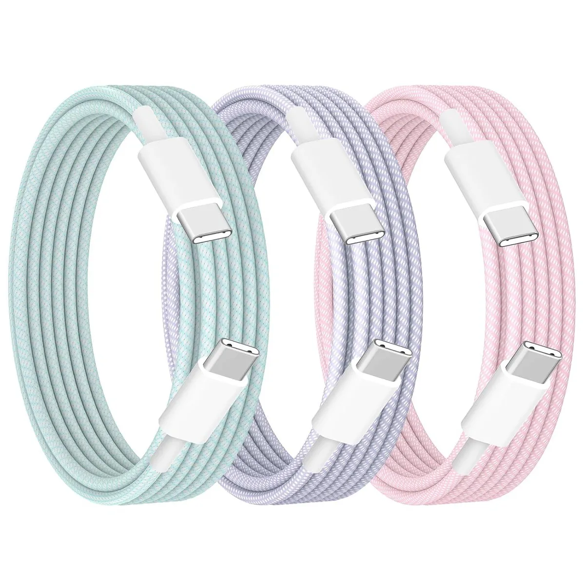 MCHOSE MCHOSE Lightning Cable 3-Pack 6 ft 60W MFi Certified Colourful — product photo