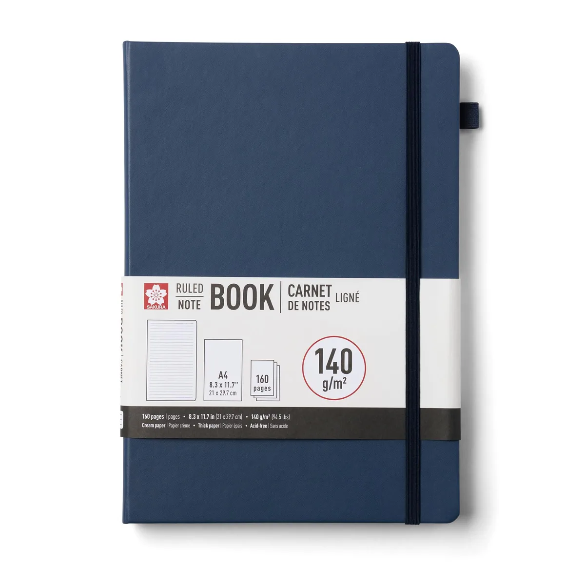 SAKURA Ruled A4 Notebook 160 Pages 140 GSM Deep Indigo 52411 — product photo