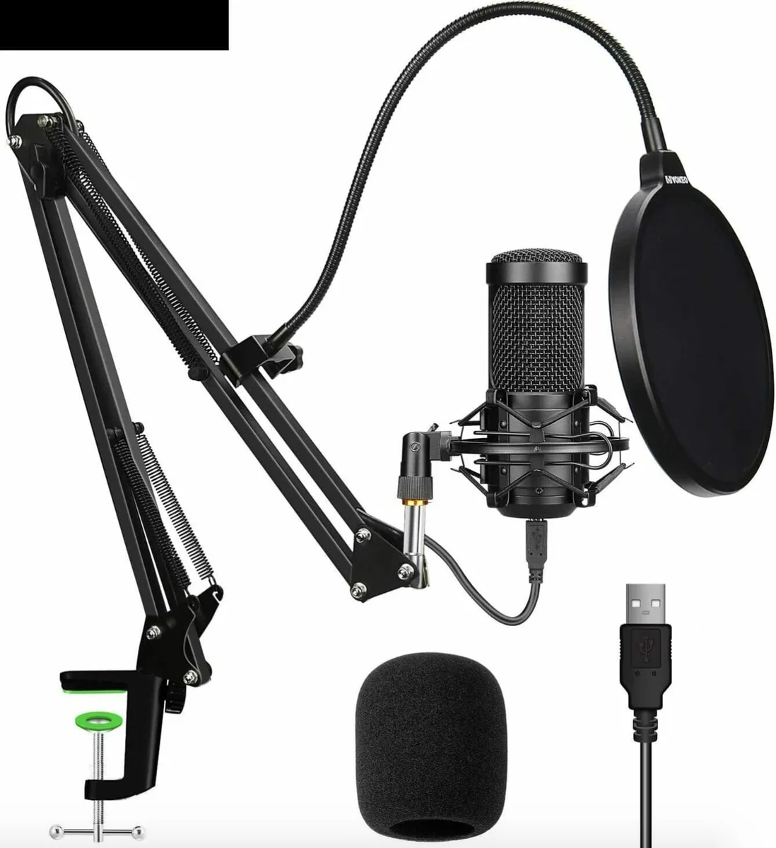 Kvanace Kvanace USB Condenser Microphone 24bit/192kHz Cardioid 2-Pack Black — product photo