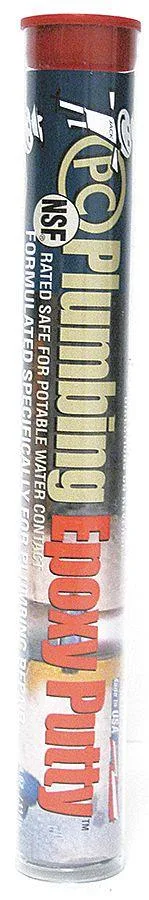 Gray-tan epoxy putty in a 4 oz tube