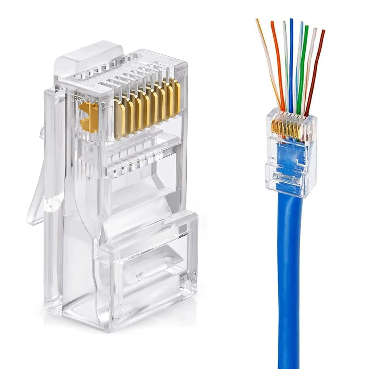 SOEWIOU SOEWIOU Cat6 RJ45 UTP Connector 50-Pack Transparent — product photo