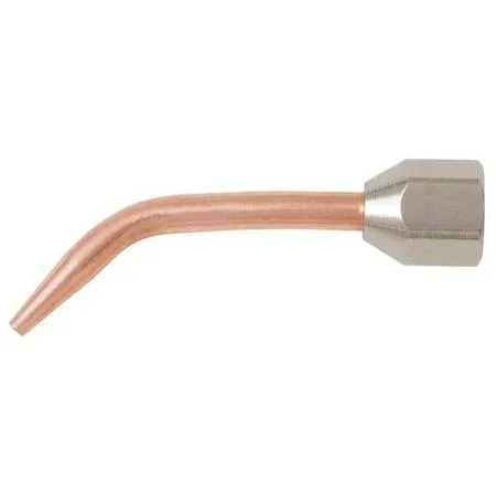Small brass welding torch tip size 6 with threaded base