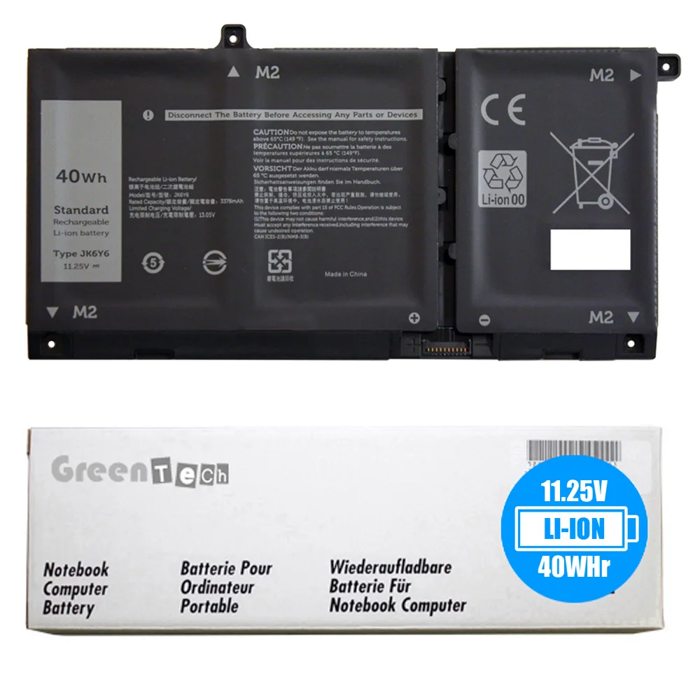 NShi NShi JK6Y6 laptop battery 11.25V 40WHr 3-cell — product photo