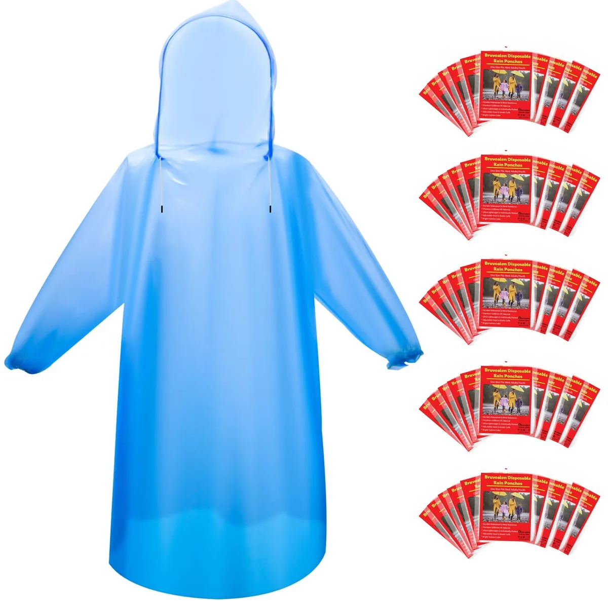 Bruvoalon Rp001 Men's Outerwear Poncho Blue 6 Pack — product photo