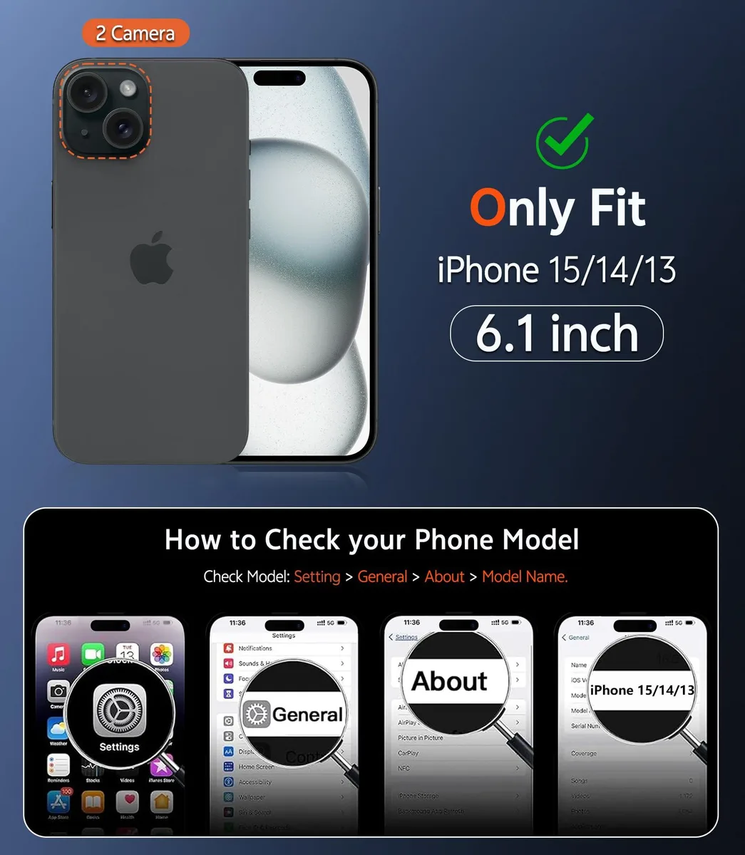 Matte black translucent iPhone 15 case with magnetic ring visible