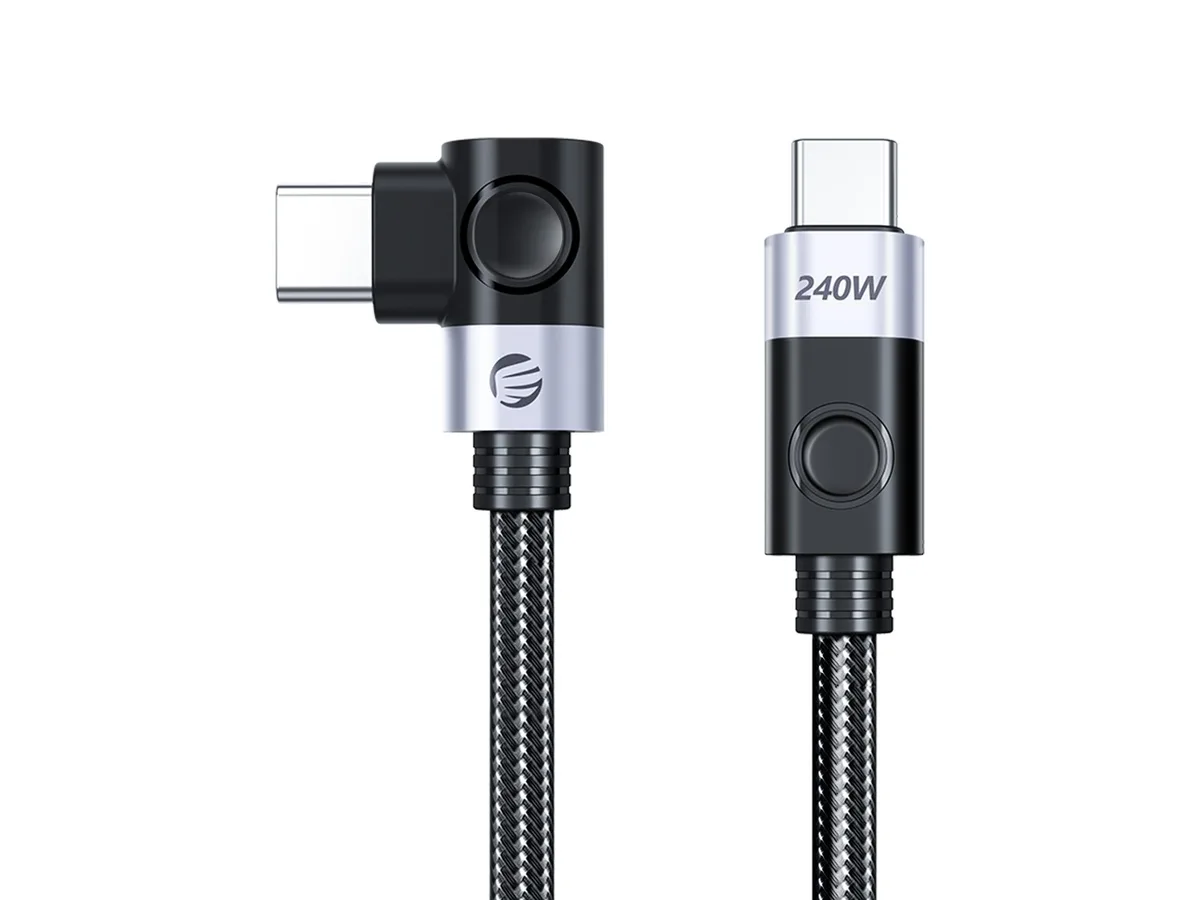 Orico Orico USB-C to USB-C cable 20Gbps 240W PD 3.1 90-degree 1.65ft — product photo