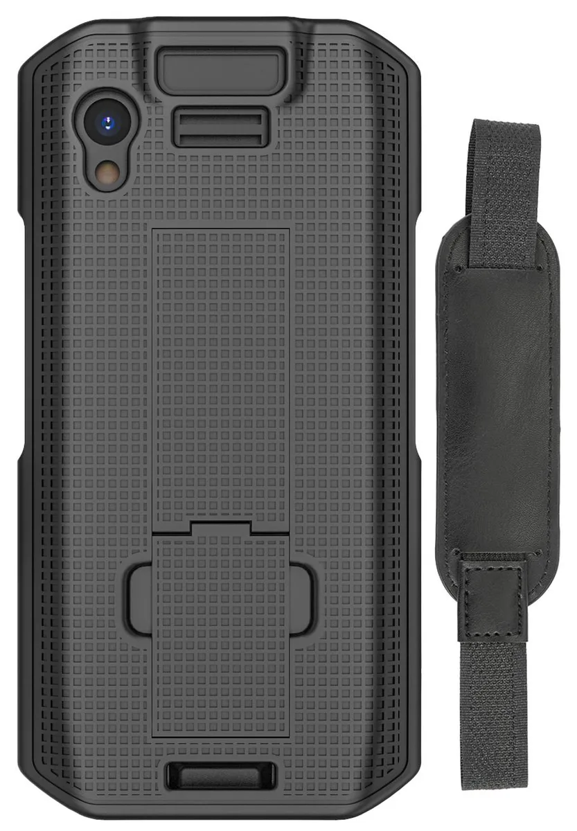 Nakedcellphone Nakedcellphone Black Kickstand Case + Hand Strap for Zebra TC21 TC26 — product photo