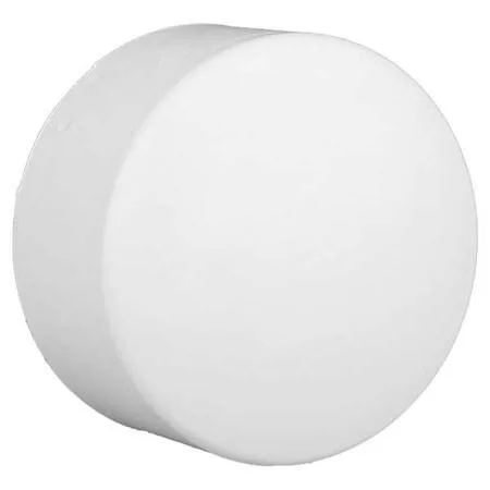 White PVC socket cap hub fitting with hub connection, 4 inch pipe size, Schedule 40