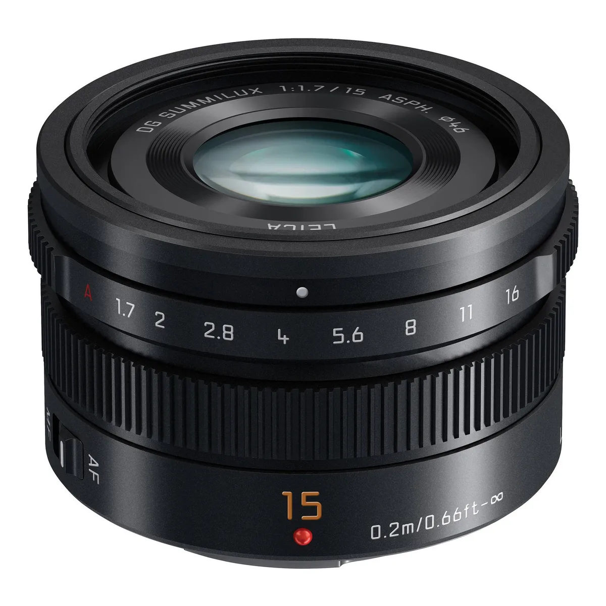 Panasonic Panasonic H-X015K Lumix G Leica DG Summilux 15mm f/1.7 Micro Four Thirds Lens (Black) — product photo