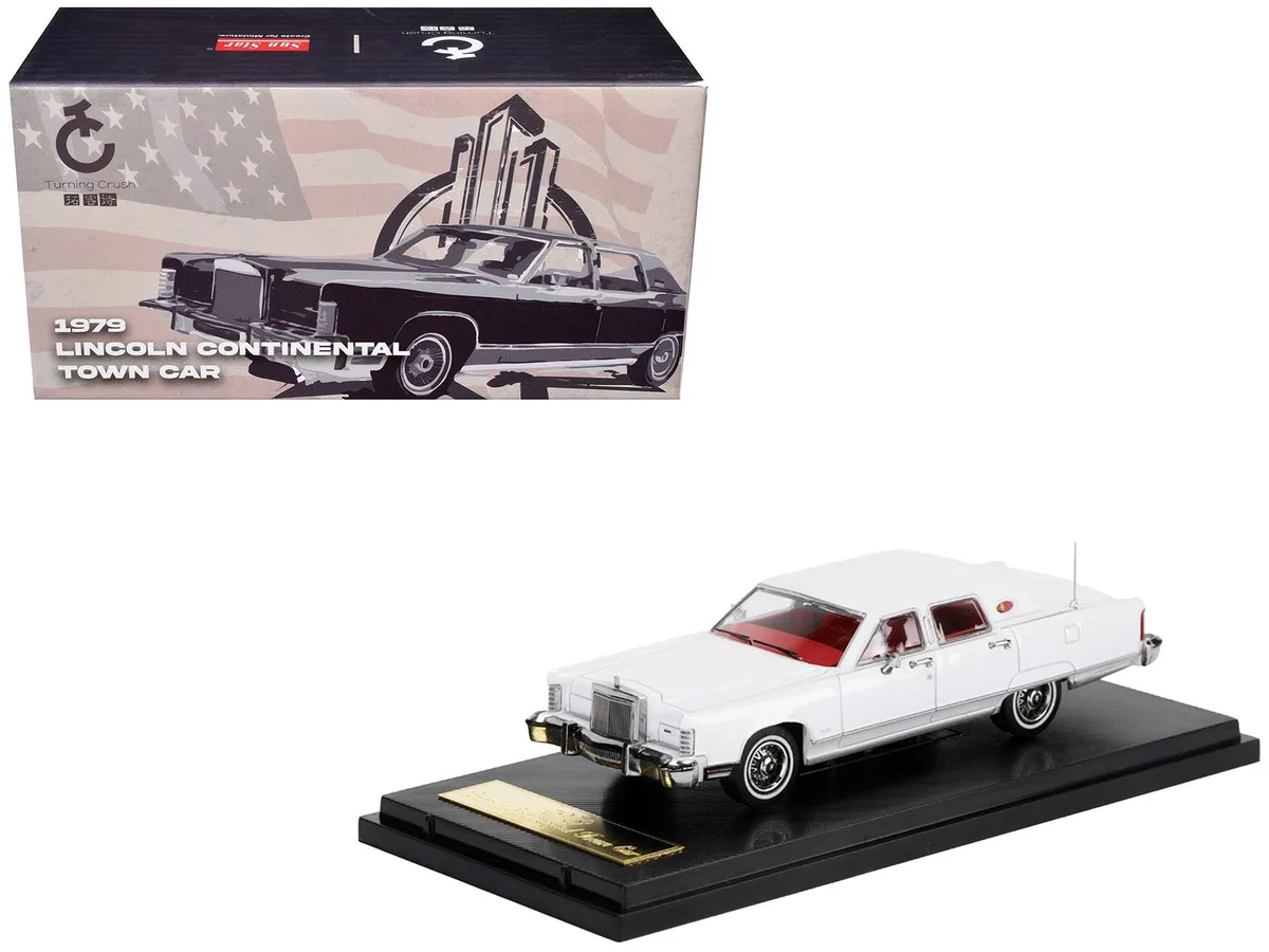 Sunstar Sunstar 1979 Lincoln Continental Town Car White with Red Interior 1/64 Diecast Model Car — product photo