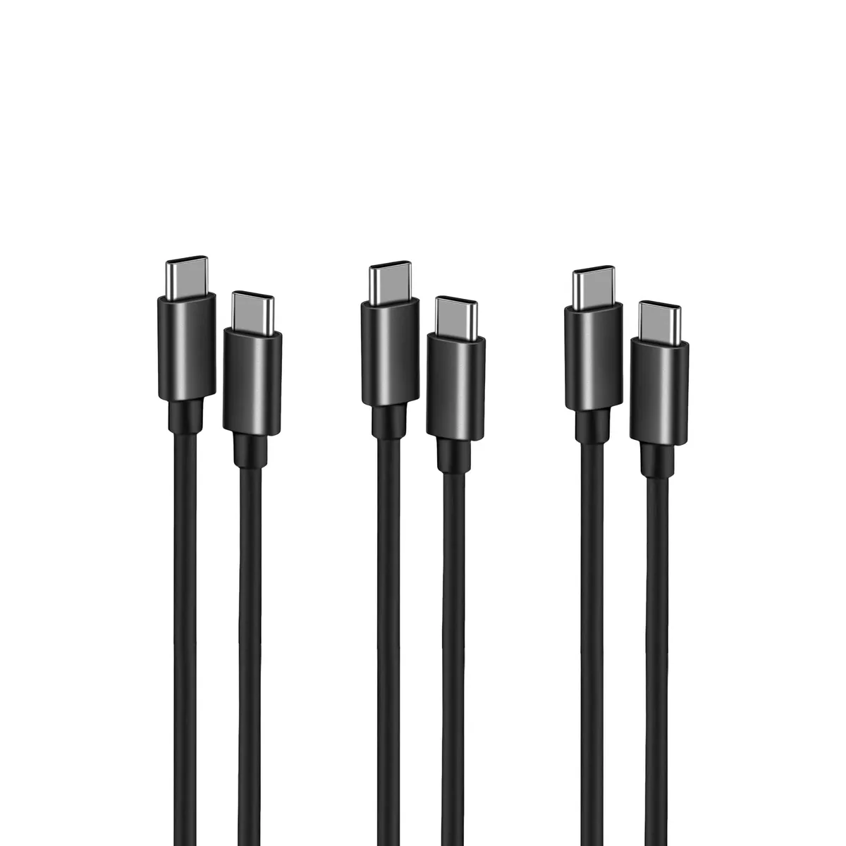 KEHIPI KEHIPI 3-pack USB-C to USB-C cable 1 m black 60W — product photo