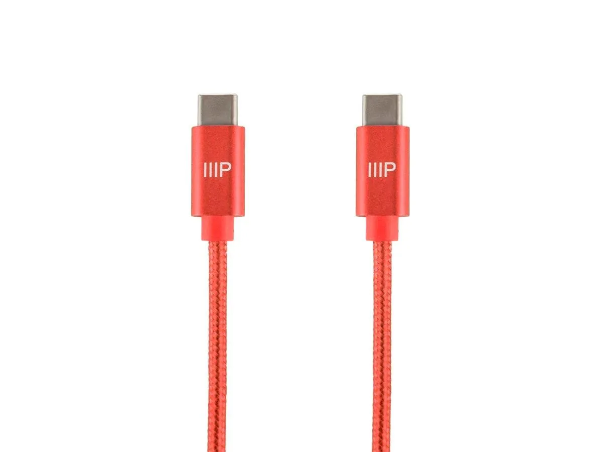 Monoprice Inc. Monoprice 138892 USB 2.0 Type-C to Type-C cable 3.00 ft Red — product photo