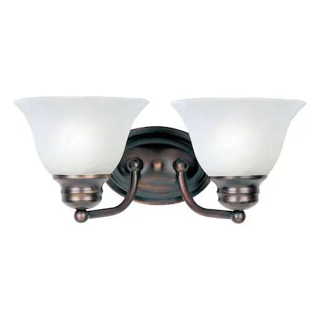 Two-light oil-rubbed bronze vanity light 13.25 inches wide