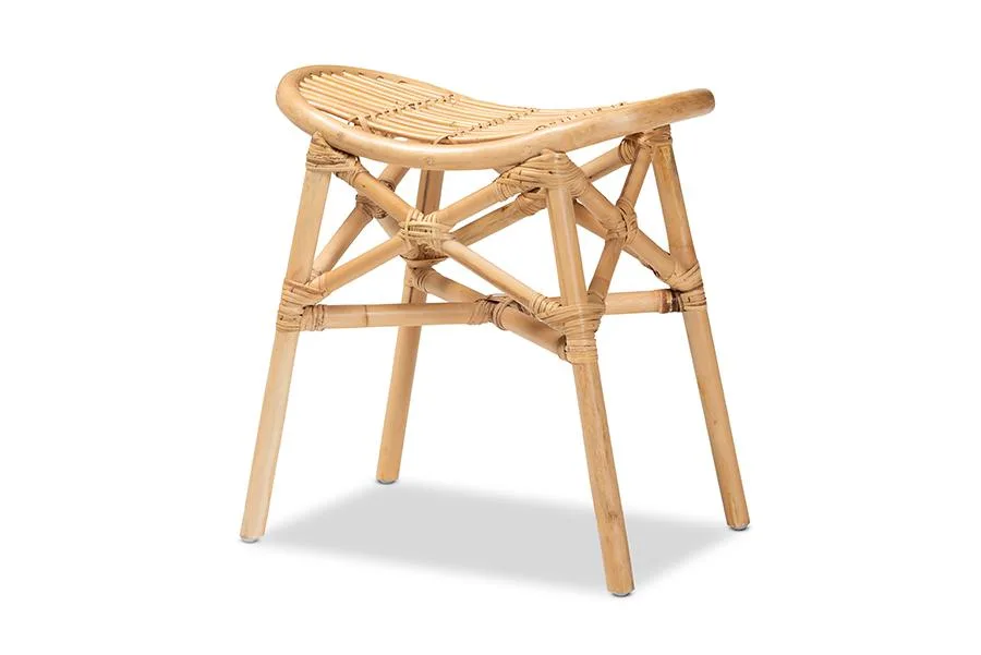 Baxton Studio Baxton Studio 211-13116-12761-NEGGS Elgon Rattan Footstool — product photo