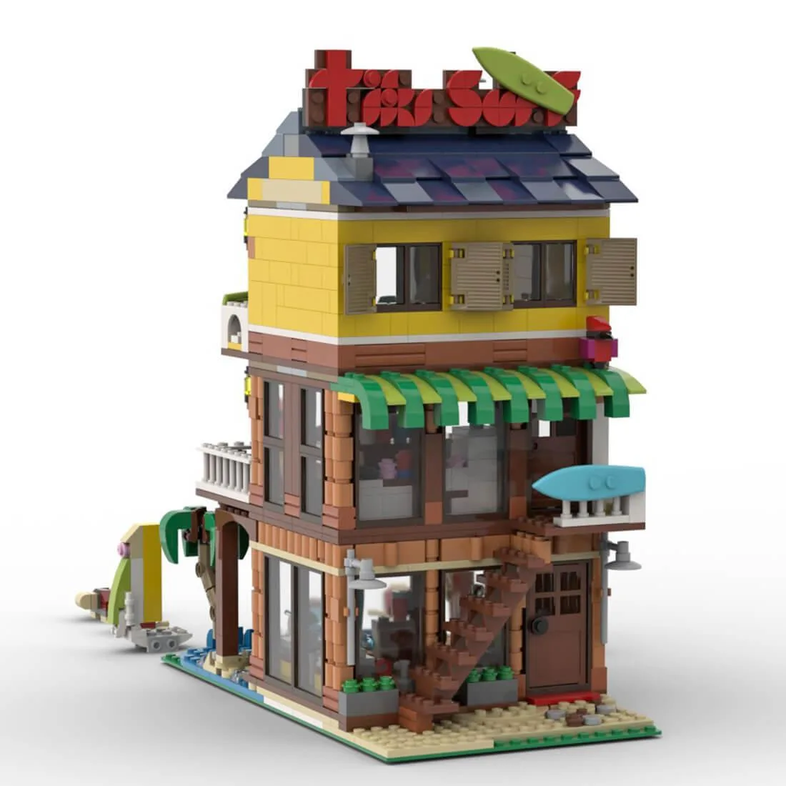 ZITIANYOUBUILD ZITIANYOUBUILD MOC-68006 Tiki Surf Bar 1085 Parts Educational Building Set — product photo