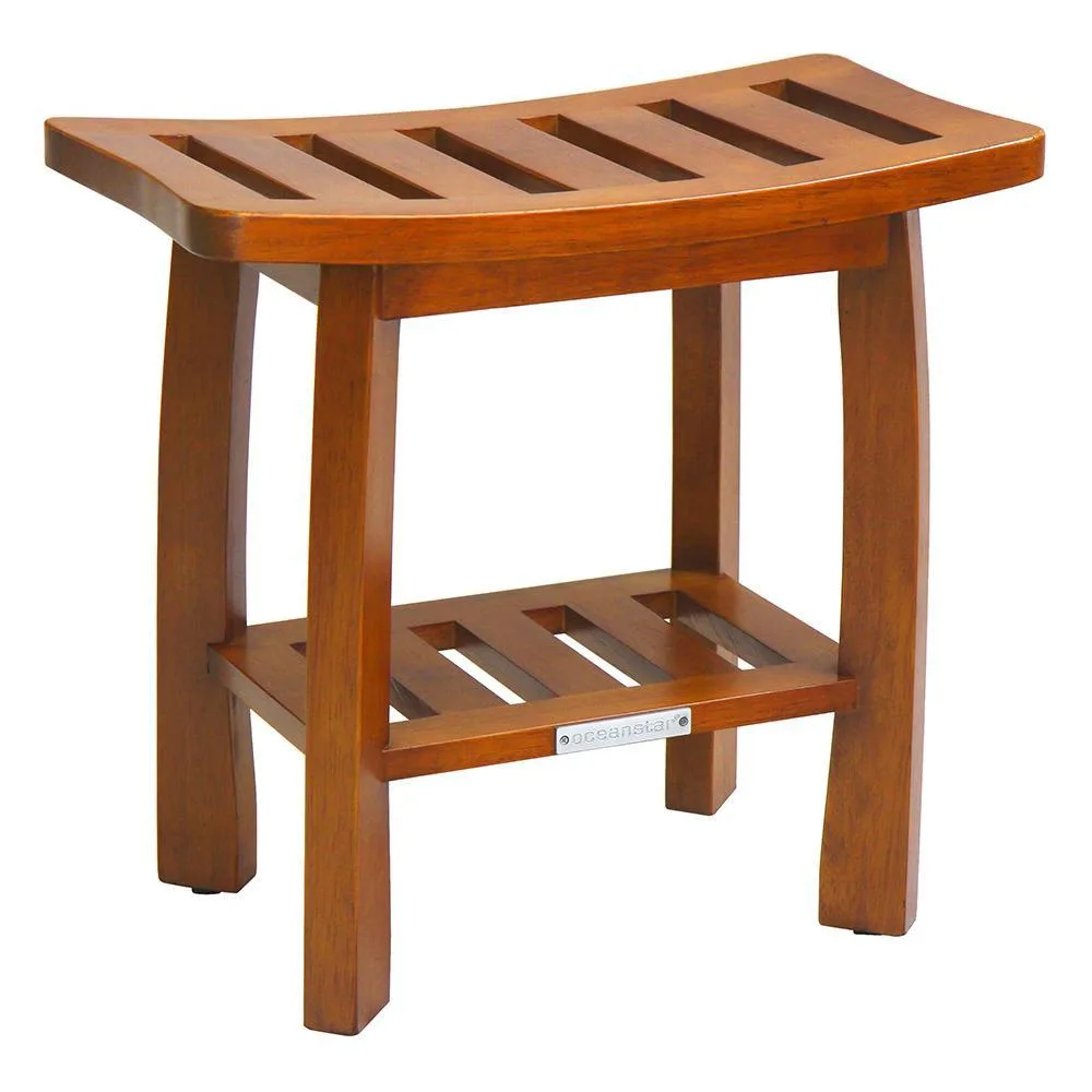 Oceanstar Design Oceanstar Design SB1682 Solid Wood Spa Shower Bench with Storage Shelf — product photo