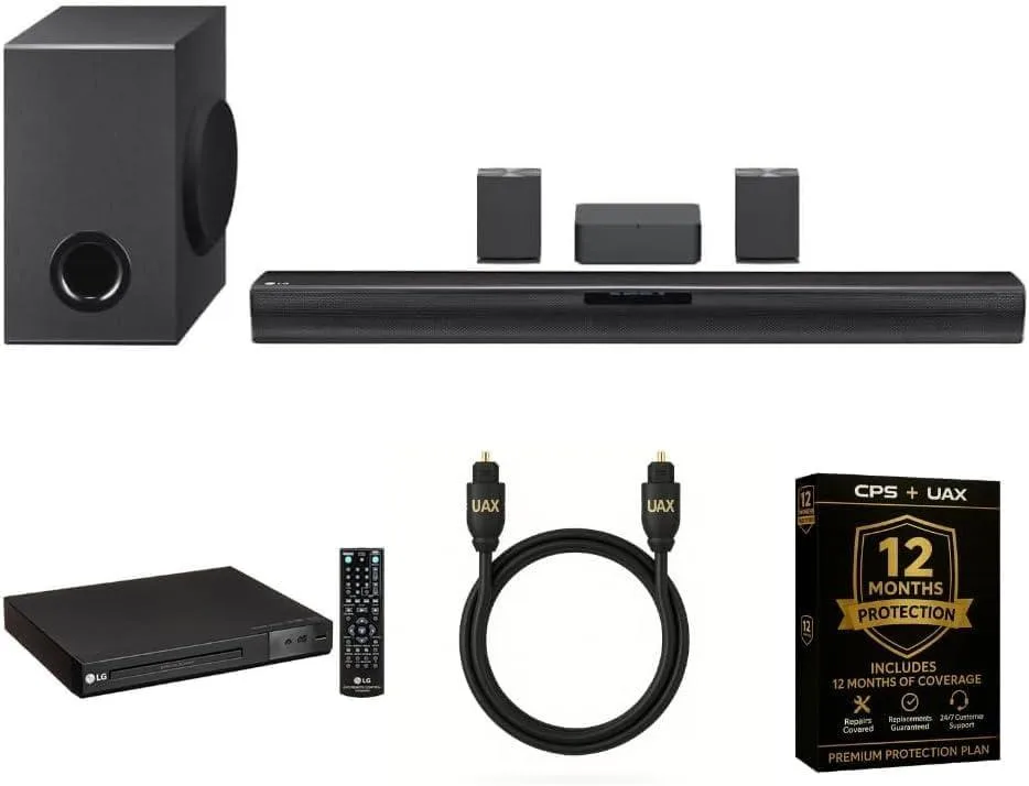 LG Electronics LG SQC4RKIT1 4.1 Channel Sound Bar System with Wireless Subwoofer &amp; Rear Speakers, Dolby Digital, Bluetooth — product photo