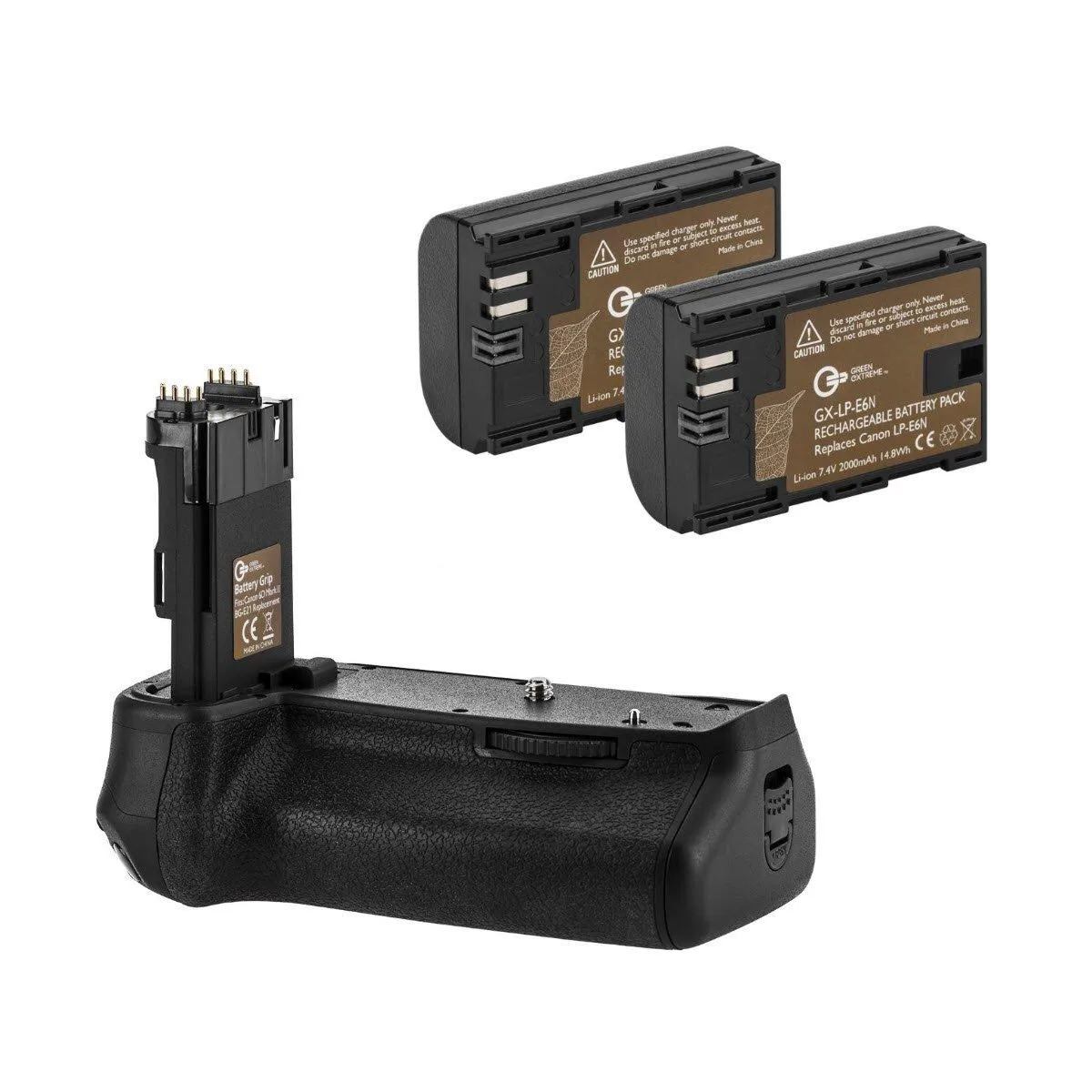 Green Extreme Battery Green Extreme Battery BG-E21 Battery Grip for Canon EOS 6D Mark II with 2 LP-E6N Batteries — product photo