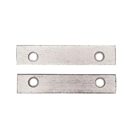 Pair of plated steel replacement jaws with two screws for bench vise models 301 303 304 381