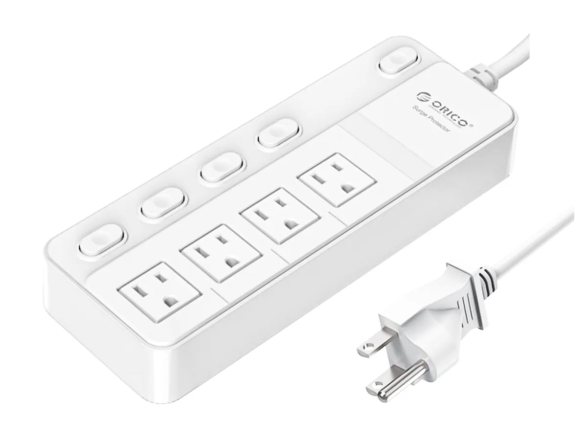 Orico Orico SPC-S5U2-WH Surge Protector 4 Outlets 1700 Joule White — product photo