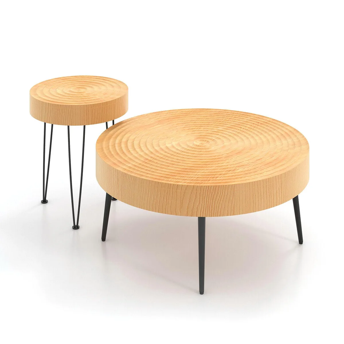 SlickBlue SlickBlue Set of 2 Round Coffee Tables 31.5" &amp; 16 — product photo