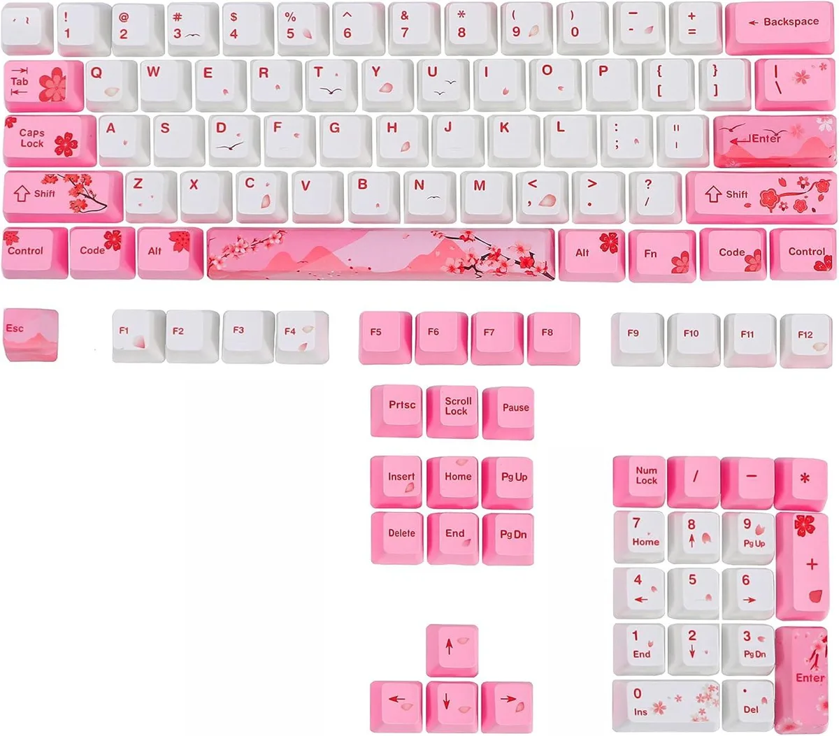 usbroway usbroway Pink PBT Dye-Sub OEM Keycap Set 60% 104 Keys — product photo