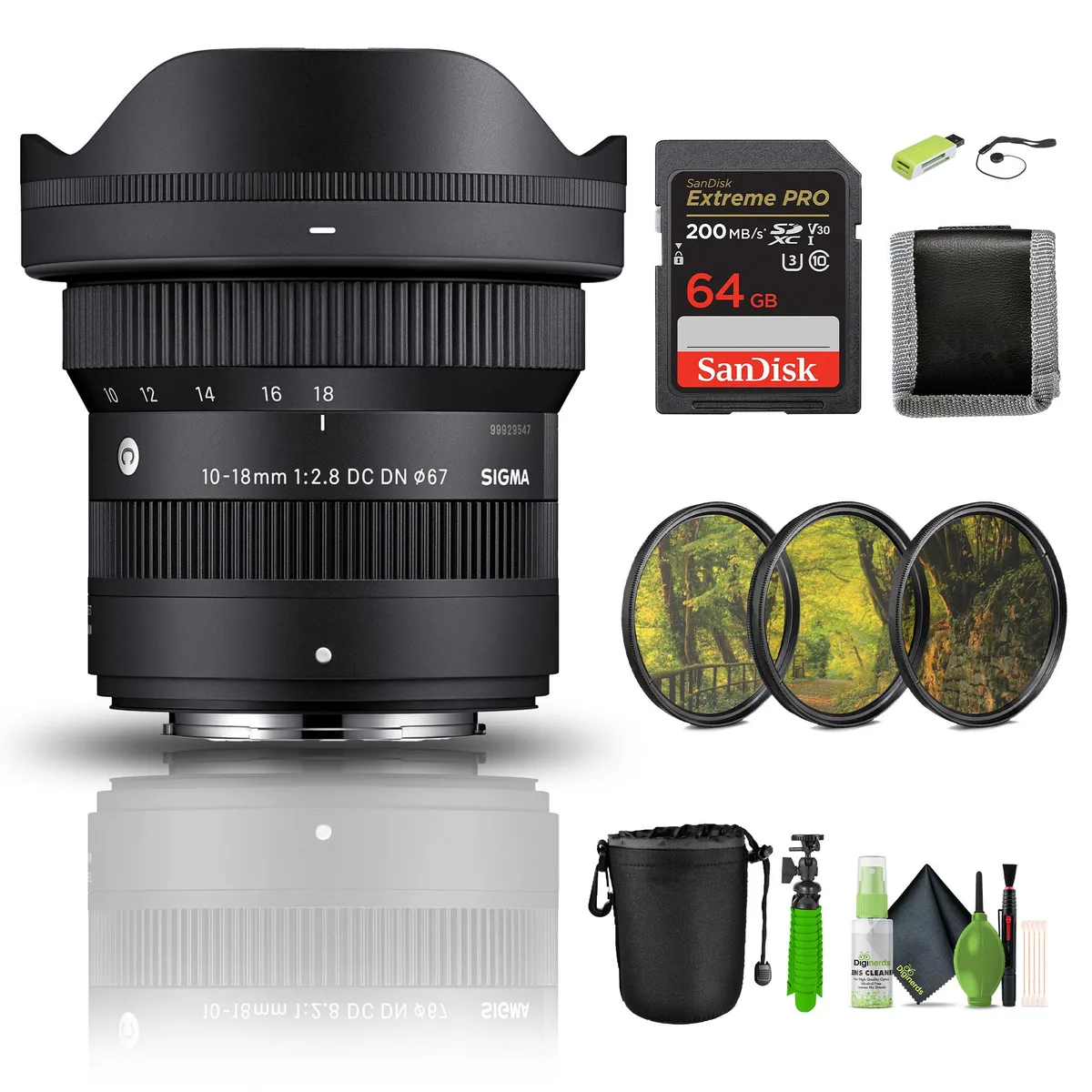 SIGMA SIGMA 10-18mm f/2.8 DC DN Contemporary Lens (FUJIFILM X) Bundle — product photo