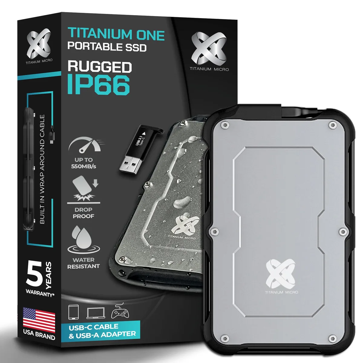 Titanium Micro Titanium Micro Titanium One TTOSSD2TB 2TB portable SSD — product photo